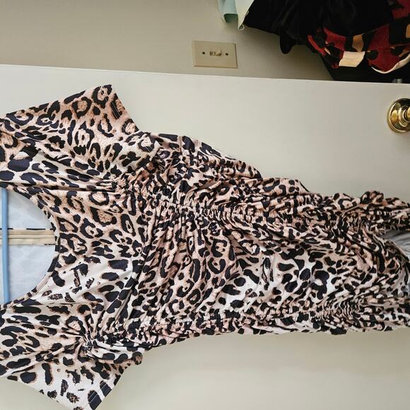 Leopard Print Midi Dress - Picture 3 of 4